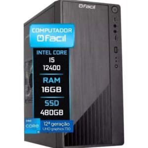 Computador Fácil Intel I5 12400 12ª 16gb Ddr4 Ssd 480gb