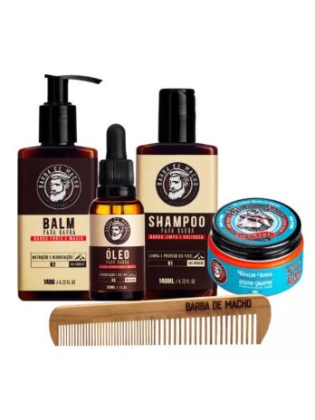 Produtos Para Barba Balm Shampoo Óleo Pomada Pente Madeira